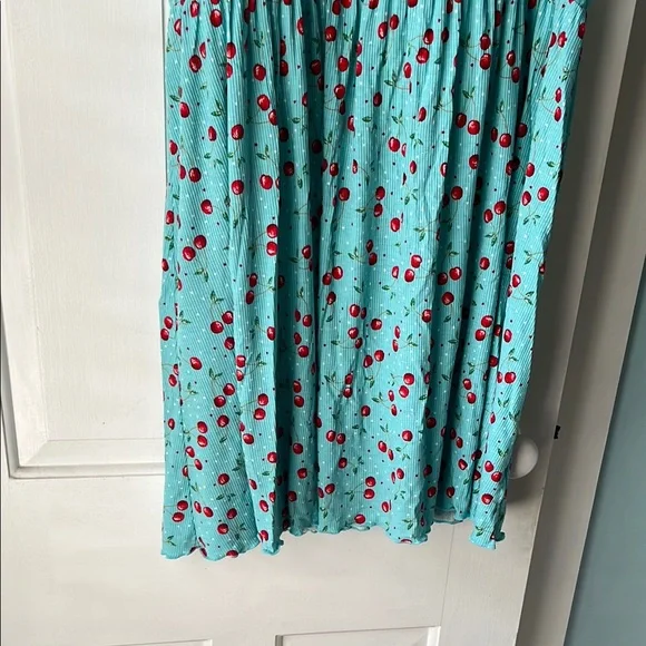 Torrid Super Soft Rib Lace Trim Sleep Chemise Very Cherry Aqua Sky - Picture 7 of 8